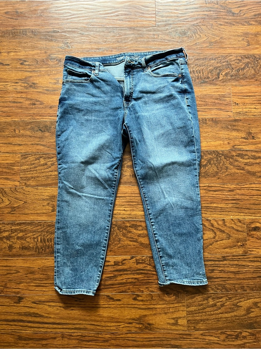 Old Navy Women's OG Straight High Rise Ankle Blue Jeans- Size 14 Petite